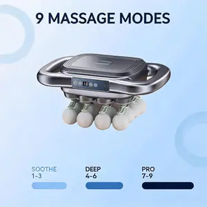 16 Massage Heads Fascial Gun Deep Muscle Massager 9 Levels High Frequency Percussion Back Waist Neck Foot Pain Relief Handheld Electric Body Massager 2600mAh USB-C Rechargeable