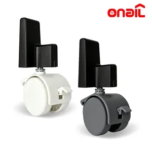 ONAIL Lockable Caster Wheels for Storage Boxes (4-Pack) – 360° Swivel, Grey White, with Connectors for Stackable Cabinets