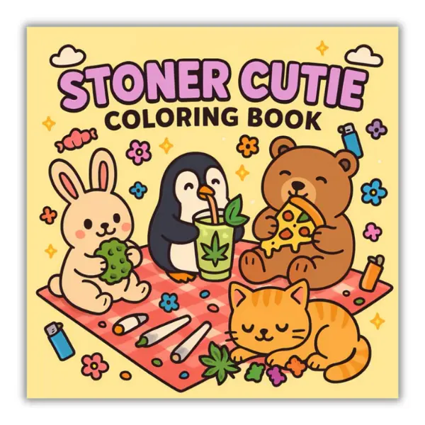 Stoner Cutie Coloring Book for Adults, 42 Cute Stoner Designs about Trippy Animal Characters and Psychedelic Stoner-Themed