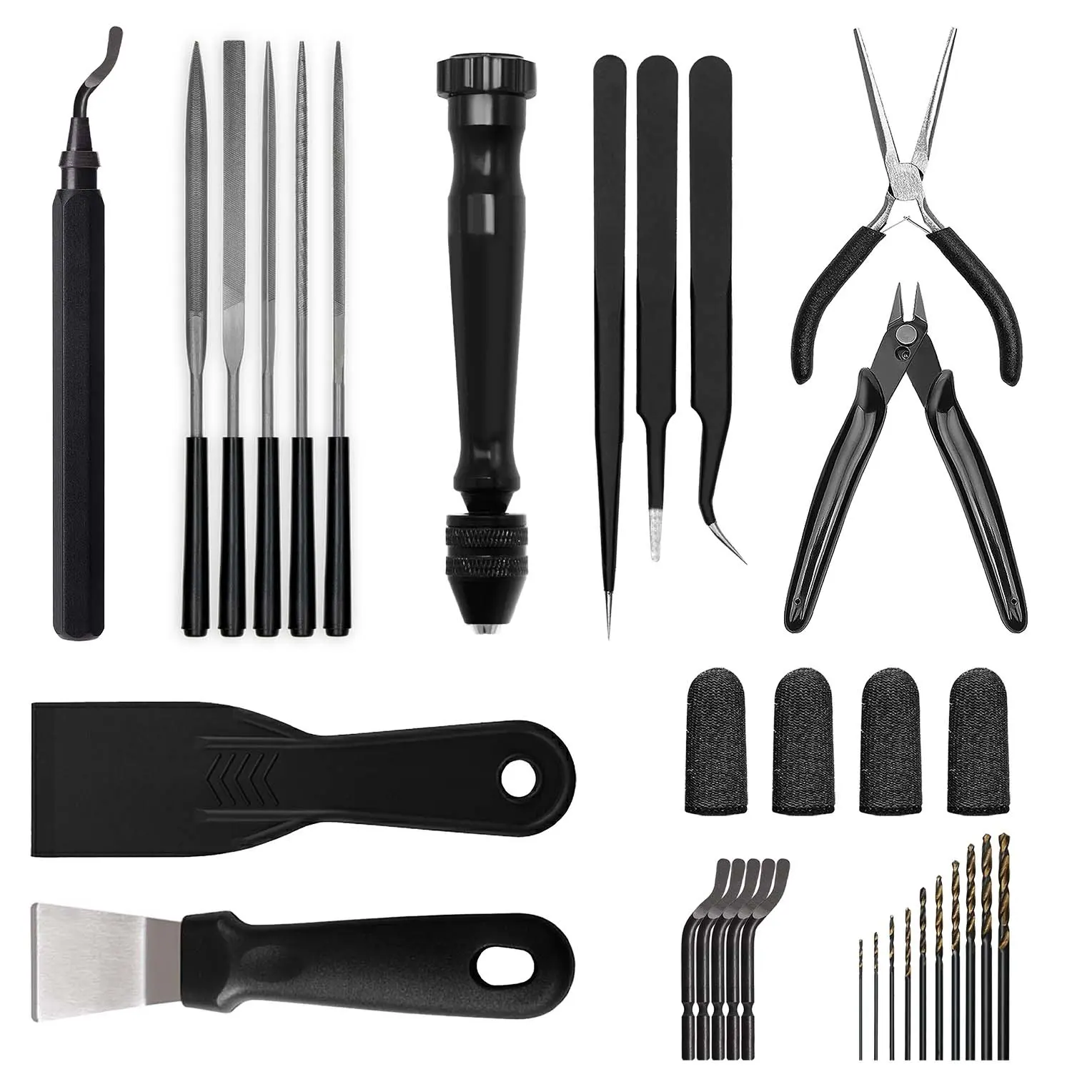 3D Printer Tool Kit Essential 3D Printer Tools for Removing, Smoothing, Finishing, Deburring, Craving, Drilling 3D Printer Accessories for Bambu Lab, Ender3