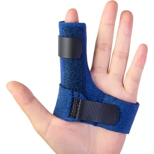 Left Hand Finger Brace Trigger Finger Splint Finger Arthritis Tendon Injury Mallet Finger Stabilizer Supports for Dislocated Knuckle Immobilizer Wrap Blue Healthcare