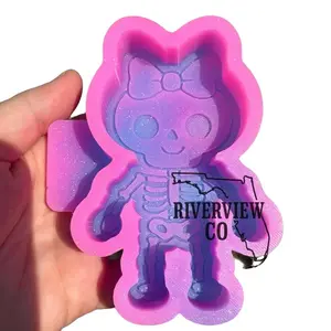 Riverview CO Cute Skeleton with Bow Car Freshie mold