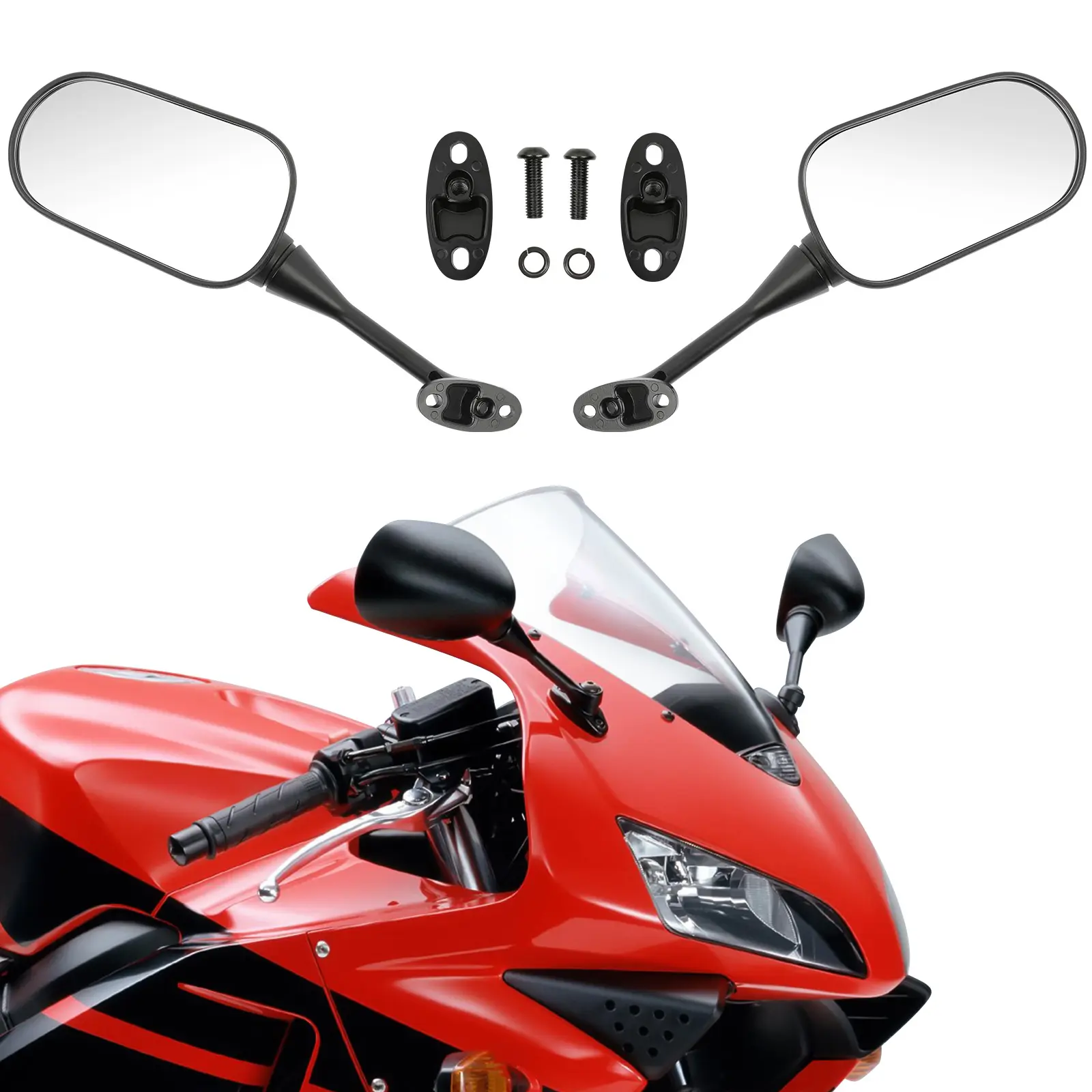 Dreamizer Black Aftermarket Rearview Mirrors For 2003-2012 Honda CBR600RR 2004-2007 CBR1000RR Style Racing Mirrors
