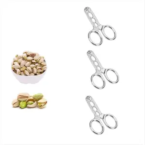3 Pcs Nuts Pistachio Sheller Opener Kitchen Tools Stainless Steel Nutcracker Multi-Function Walnut Pine Sheller Opener Nut Crackers Specialty Tools and Gadgets(Silver)