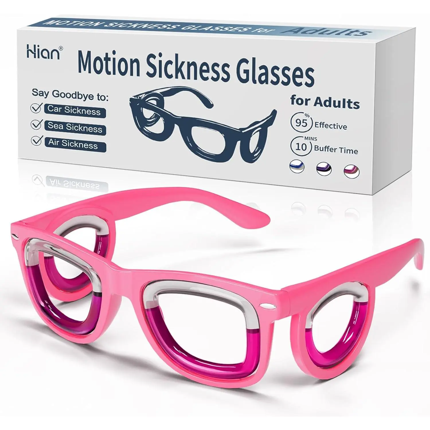 Adult Anti- Motion Sickness Smart Glasses, Ultra-Light Portable Nausea  Liquid Glasses, Carsickness Airsickness Seasickness Glasses, Travel/Cruise