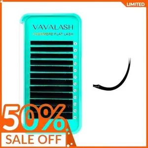 VAVALASH Cashmere Faux Mink Ellipse Flat Lashes 0.15 0.2mm C D Curl 6-17mm Soft Lightweight Classic Lash Extensions Matte Split Tip Natural Eyelash Extensions Professional Salon Use(0.15-D-8-15mm)