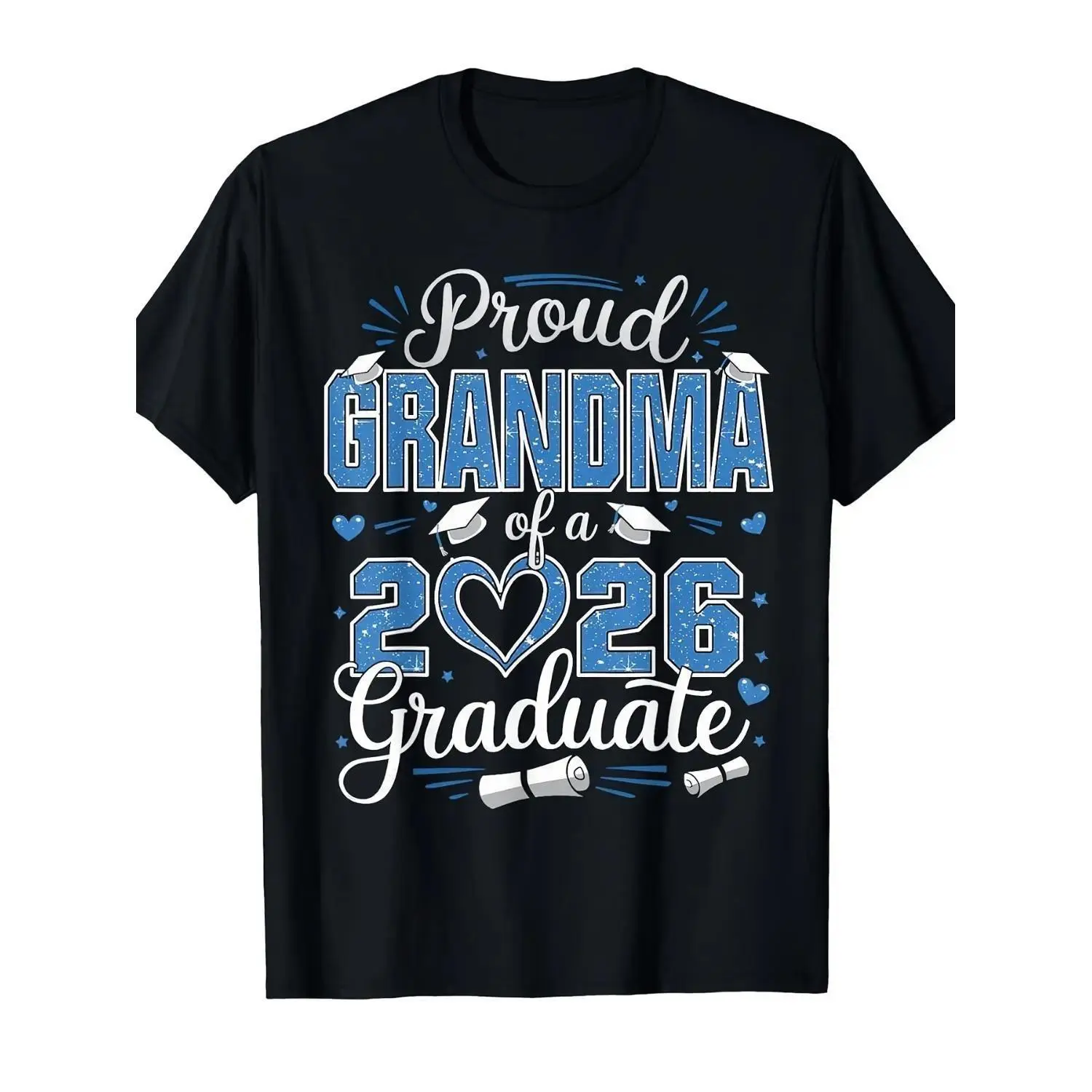 Celebrating a Proud Grandmother of a 2026 Graduate Unisex Retro TShirt Featuring Graduation Cap and Diploma