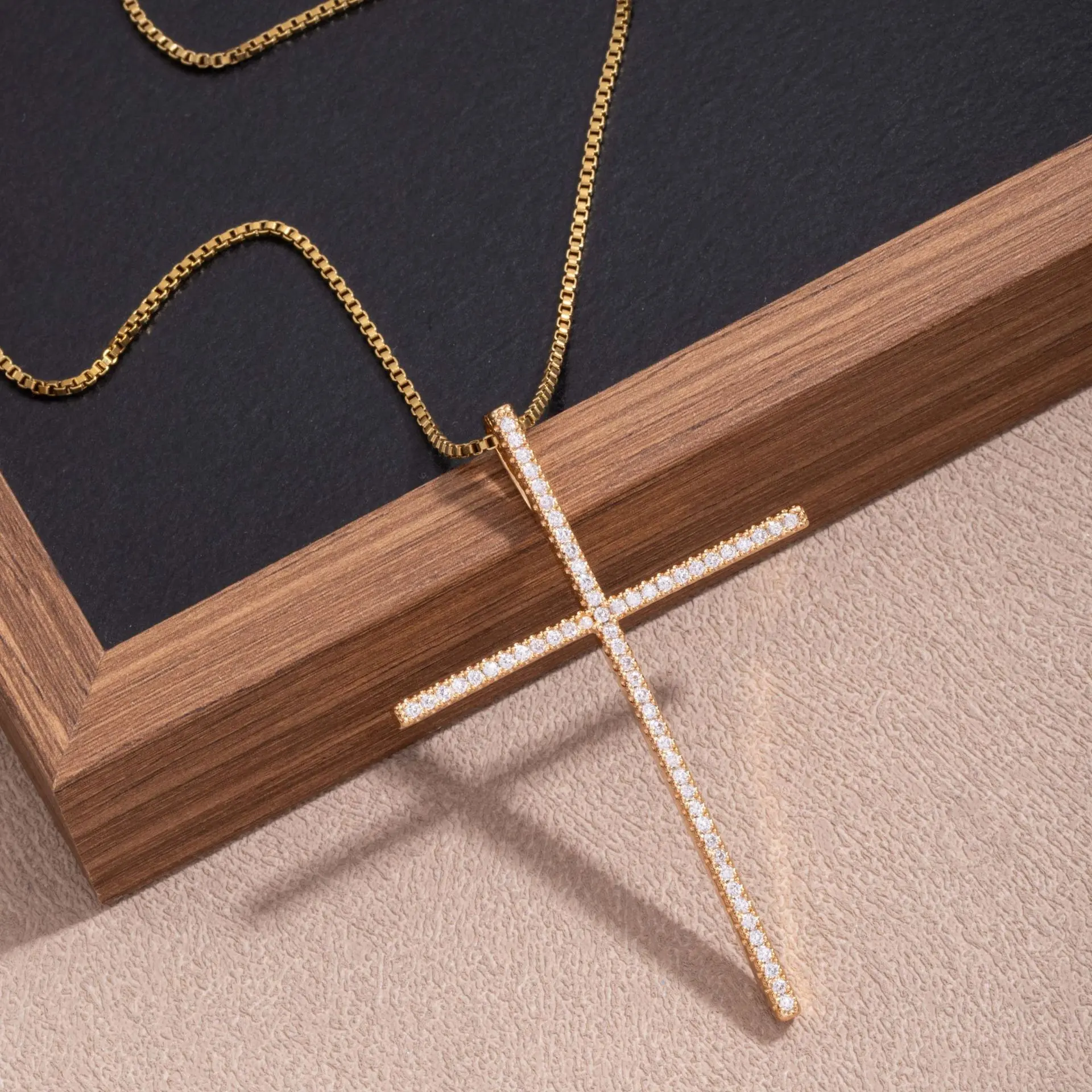 Layered Cross Necklace For Women Men, Double Layer Chain Christian Faith Pendant Necklace Minimalist Religious Jewelry