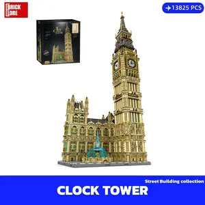 [BrickLORE](SHIP FREE) THE CLOCK TOWER Modular Buildings Street Building collection 13825 Pieces With GIFT box