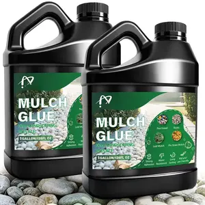 2 Gallon Rock and Mulch Glue for Landscaping  Outdoor Stone Gravel and Pea Gravel Binder Adhesive for Driveways Garden Paths Patios and Decorative Bark (1 Gallonx2)