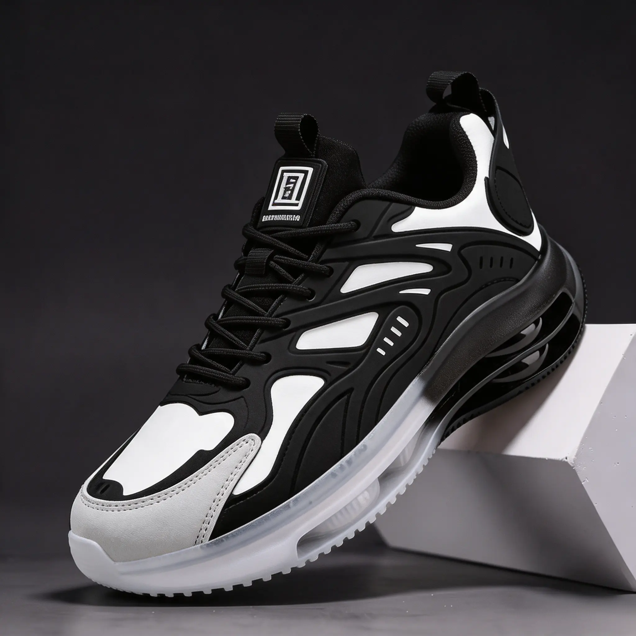 Men’s breathable road running shoes – lightweight, comfortable sole suitable for hiking and walking; unique gold-accented upper & durable outsole; all-season casual athletic shoes with shock absorption and lace-up design. sport