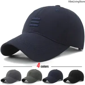 Three Bars Design Cotton Baseball Cap - Unisex Soft Top Snapback Hat for Outdoor Sports & Casual Wear