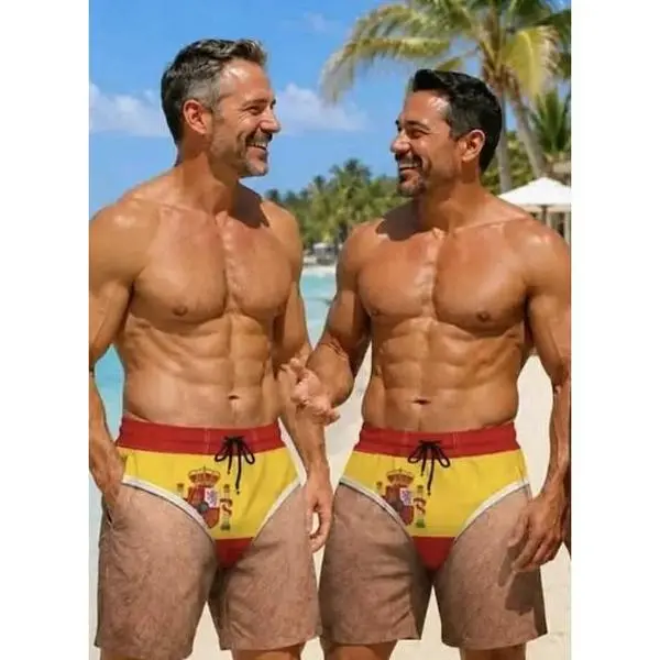 Funny Hairy Body Patriotic Mexico Flag en Beach Shorts HG Summer