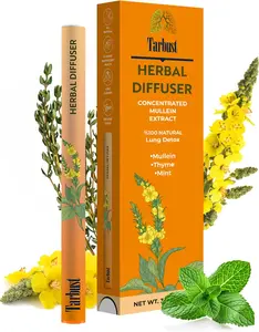 Tarbust Herbal Diffuser Pen, Mullein, Thyme and Mint Extracts, Lung Detox, Breathing Support, Oral Freshness, Nicotine Free, Herbal Diffuser Stick, 300 Uses, Plant Based Formula