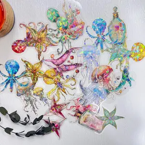 Ocean Themed Self-adhesive Sticker, 20pcs/set Random Color DIY Decorative Sticker for Stationery Computer Water Bottle, Stickers for Scrapbooking, Art Stickers, Stickers Kit