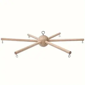 Natural wood hanging wind chimes set with rotating mechanism - retro style, no electricity, easy to assemble, suitable for home decoration, walls, balconies, outdoor wind chimes, balcony decorations, country decoration, durable structure