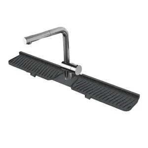 30inch (76 cm approx.) Sink Faucet Pad, Kitchen Sink Splash Guard, Water Splash Guard, Sink Sponge Holder Soap Tray, Longer Silicone Sink Pad, Faucet Handle Drip Strainer Tray, Suitable for kitchen, bathroom, farmhouse