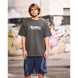 Quiksilver | Vortex Mercury Oversized Heavyweight Short Sleeve T-Shirt | Men's 100% Cotton Graphic Print Oversized Fit | Surf & Swim