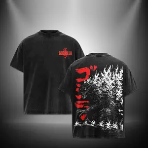 Godzilla Retro Vintage Menswear Gift movie fans Top Apparel Classic Oversized Seamless Simple Straight Man Clothes Cotton designer shirts Movie Shirt, graphic tees, men gifts, ,Graphic Streetwear T-shirt