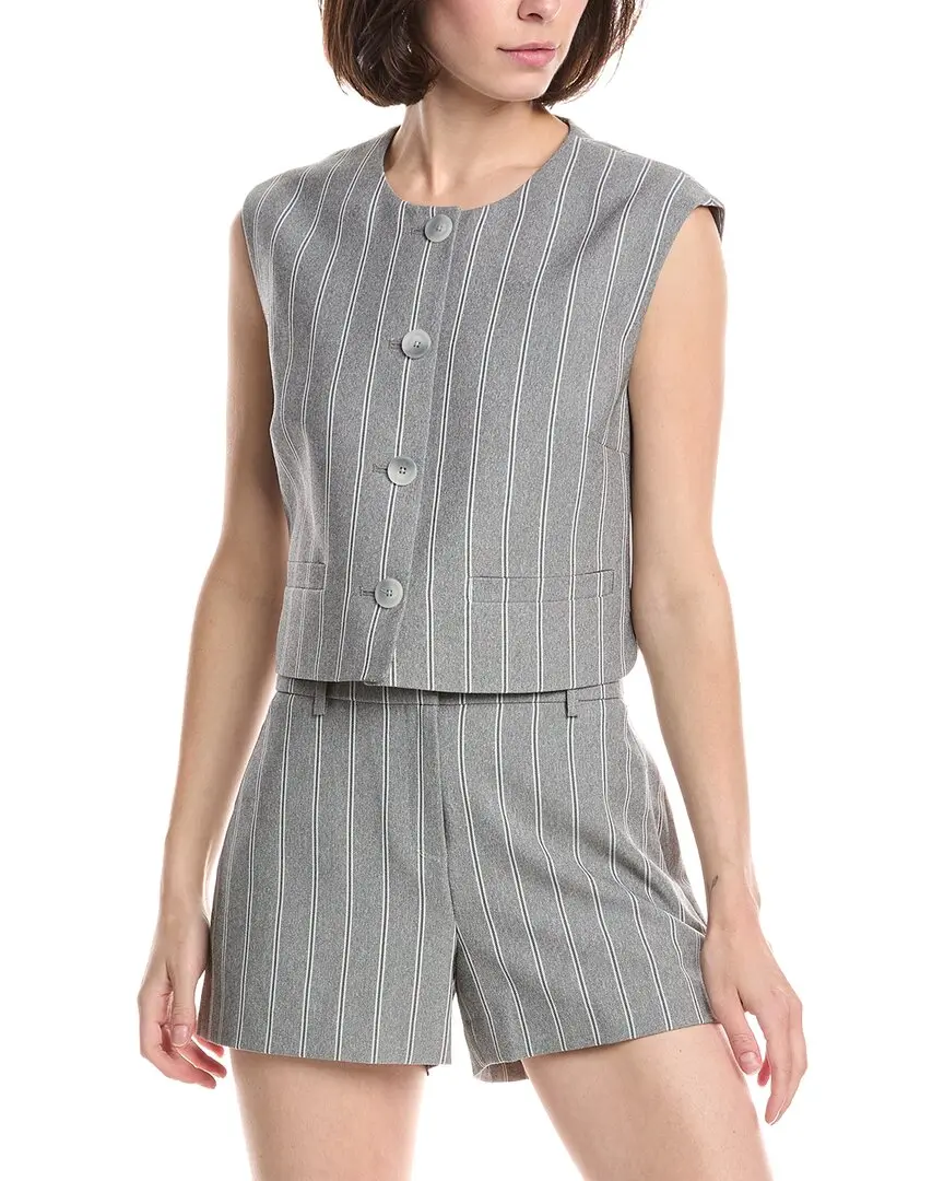 Kenneth Cole Four Button Boxy Pinstripe Vest