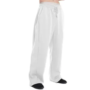 JMIERR Mens Baggy Sweatpants Drawstring Stretch Loose Fit Wide Leg Sweat Pants with Pockets