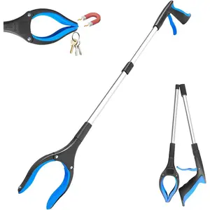 32" Grabber Reacher Tool, 1-Pack Foldable Reacher Grabber Pickup Tool with 360° Anti-Slip Rotating Jaw & Magnet, Mobility Aid Reaching Assist Tool for Trash Pick Up, Lightweight Grabber Tool