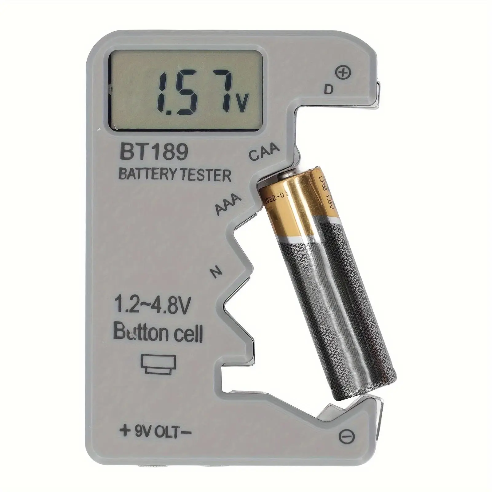 Digital Battery Tester, LCD Display AA/AAA/9V/1.5V Button Cell Battery Capacity Measuring Check Detector, Capacitance Diagnostic Tool, Digital Multime