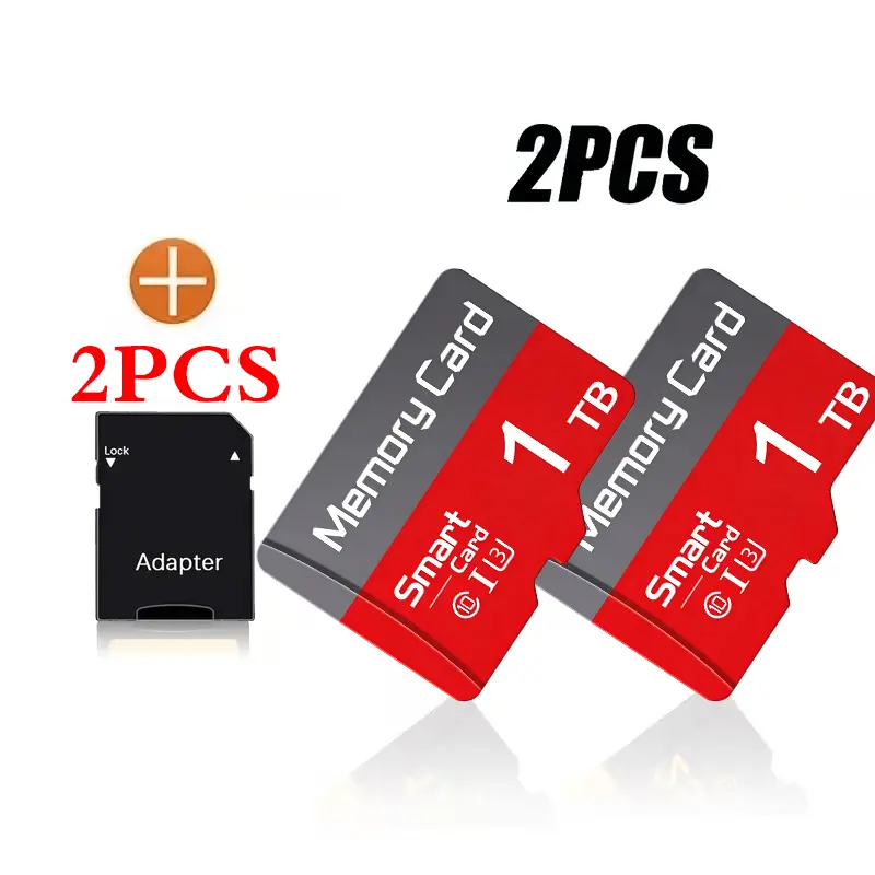 2 PCS Micro SD Card for Surveillance Cameras, 1TB MicroSDXC Card for Mobile Phones, Durable SD Memory Card for Car Audio, Micro TF SD Cards & SD Card store files on dash cams and PC