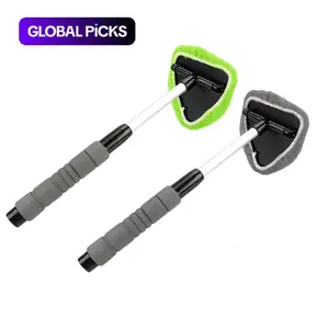 Car Windshield Cleaning Brush, Telescopic Window Glass Cleaning Brush and Mist Eliminator Squeegee, Car Window Cleaner, Car Cleaning Supplies, Car Wash Accessory #GLOBAL PICKS