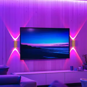 Charging LED Wall Light Fixture, RGB Color Changing Motion Sensor Magnetic Night Lamp, Smart Ambiance for Entryway Bedside Desk Closet, RGB Atmosphere Lights