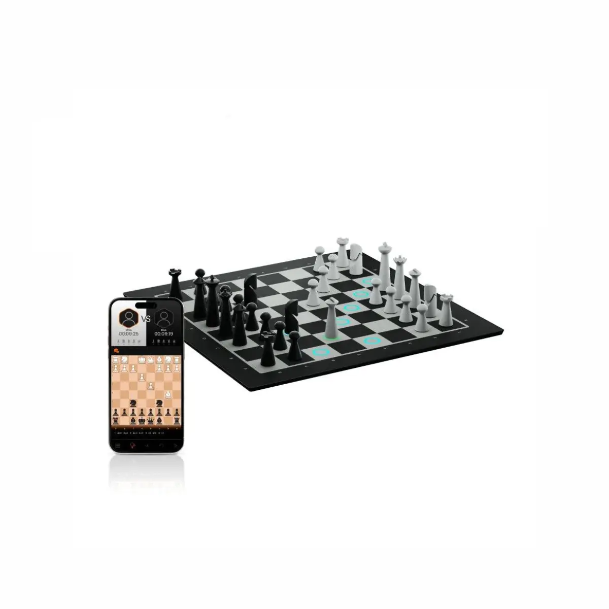 GoChess Mini Smart AI Chess Board - Compact, Portable Electronic Set for 12 Years Above, LED Move Guidance, 3 Play Modes, AI-Powered Coaching, Online Play to Boost Skills