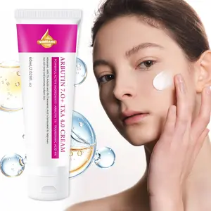 Arbutin face cream, enriched with potent active ingredients—arbutin 7% and tranexamic acid 4%—helps to even out and brighten skin tone, improve complexion, and promote radiance, Daily Radiant Skin, Moisturized Skin
