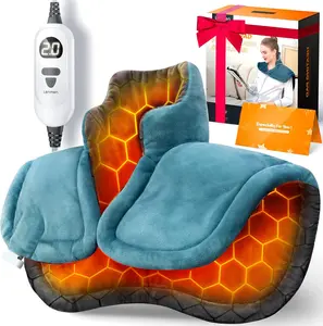 Lenmen 6 Heat Levels Graphene Heating Pad for Neck & Shoulders, Portable Heat Wrap for Home, Office, Travel, Wearable Heated Shawl with Auto-Off  — Ideal Winter Gift