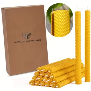 6/12/20 pack beeswax tapered candles, honeycomb structure with ultra-thin cotton wick, natural fragrance-free beeswax candles, clean burning, suitable for dinner decoration, Christmas, Halloween, Thanksgiving, and specialty gift sets
