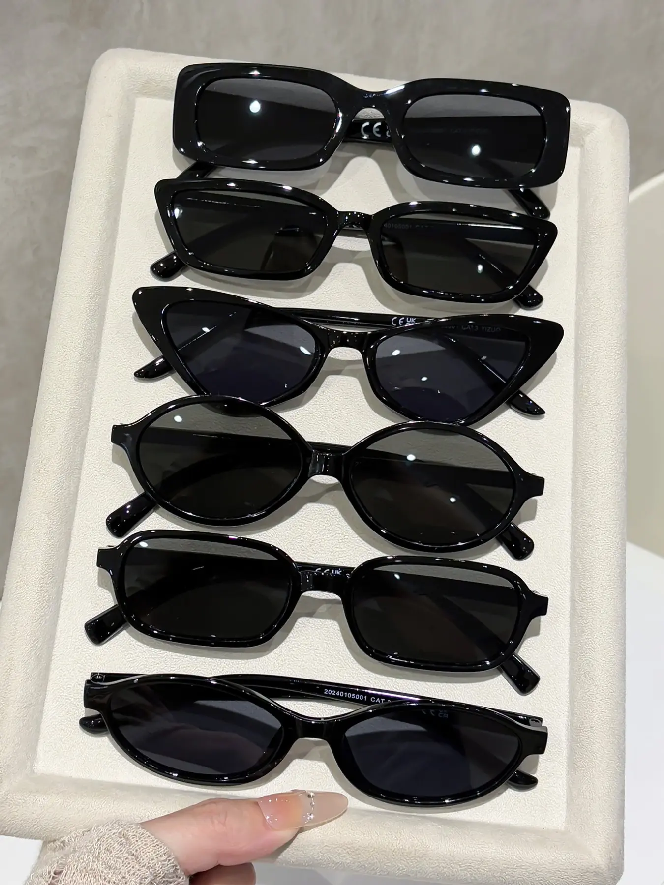 6 Pairs Cat Eye Sunglasses Set, Plastic Frame Casual Sunglasses, Fashionable Sunglasses, Fits All Face Shapes, Perfect for Parties, Outdoor Activities, Fashion, Back-To-School, College Style