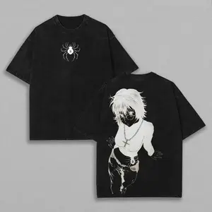 valentine shirts [Soft 100% Cotton] Shizuku Hunter X Hunter Anime Double Printed Vintage Tee Unisex Oversize Heavyweight Cotton T-shirt for Anime Fans and Lovers Tropical