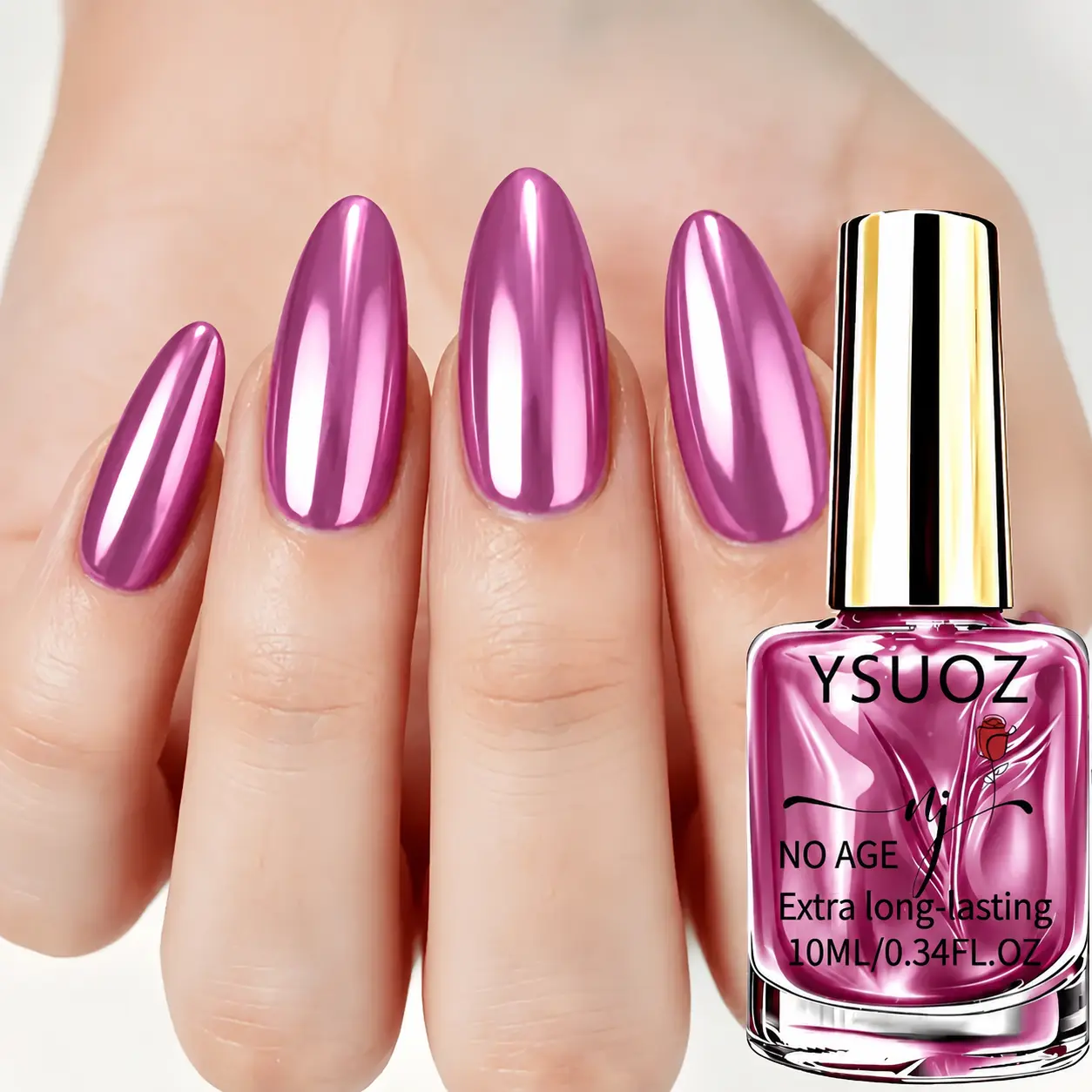 Rose Pink Nail Polish for Nail Art - No UV Lamp Required, 1-Coat Application, Natural Reflective Sheen, Smooth Streak-Free Finish, Long-Wearing Glamorous Formula, Flawless Pastel Shade
