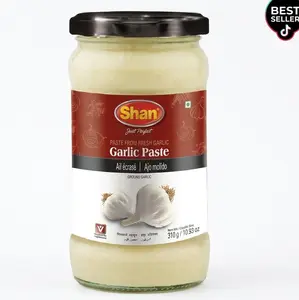 Shan - Garlic Paste, 10.93 oz (310g) - Authentic Taste from Fresh Garlic in an Airtight Glass Jar - Vegan