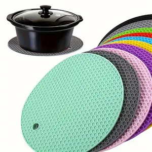 3pcs Silicone Non-Slip Insulating Hot Pads with Latex Filling - Heat-Resistant Kitchen Countertop Protectors for Stovetop, Oven, Dining Table & Outdoor Picnics - Ideal Graduation Gift for New Homeowners & Home Cooks, Stove Top Protectors, Picnic Essentia