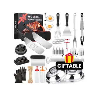 140-Piece Griddle Accessories Kit, BBQ Grill Tools Set with Spatulas & Utensils for Blackstone, Camp Chef, Indoor & Outdoor Cooking