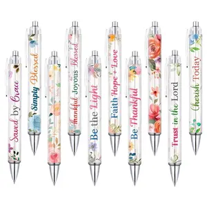 10 Pcs Inspirational Christian Pens, Pen Set, Retractable Design, Ultra Smooth Ink, Ideal for Office & Personal Use, Specialty Pen, Stationery Office Supplies