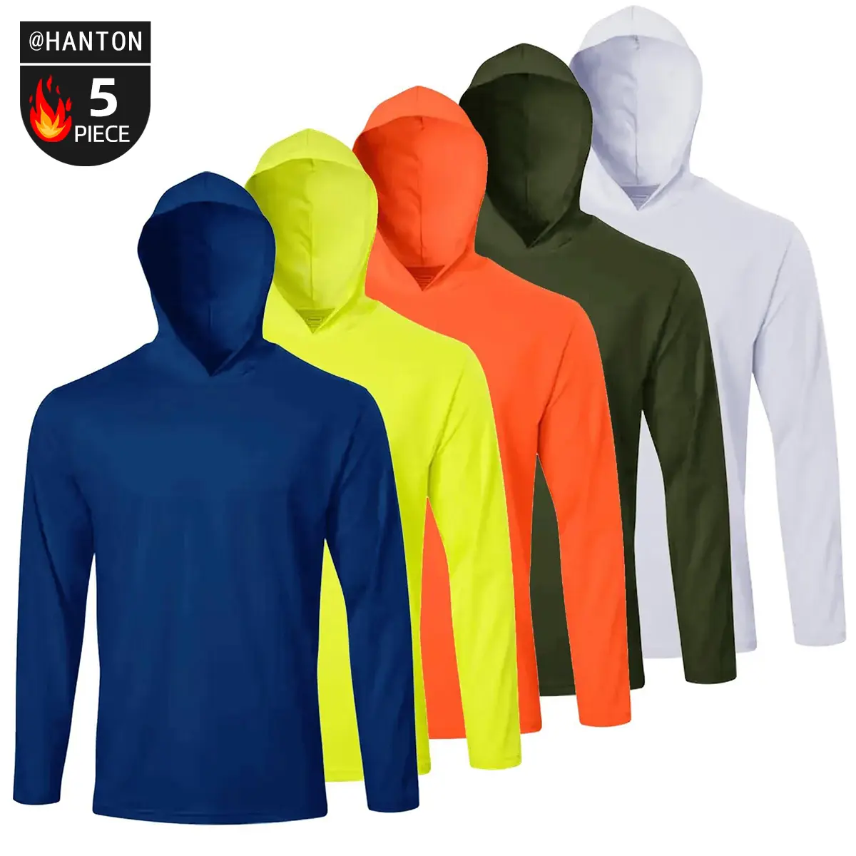 LeeHanTon Men's Sun Shirts Sun Protection Hoodie Shirt UPF 50+ Long Sleeve Work Athletic Shirt with Hooded for Fishing Hiking
