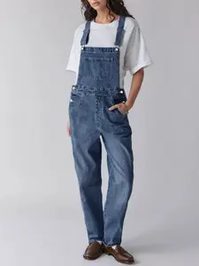 Women's Loose Fit Denim Overalls, Casual Fashionable Washed Jeans Pants, All-Season Versatile for Daily Wear & Dates