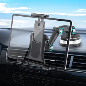 Car Tablet & Phone Holder, Suction Cup Car Tablet & Phone Holder, Cell Phone Car Mount, Universal Car Interior Accessories for 4-13 Inch Tablet & Phone