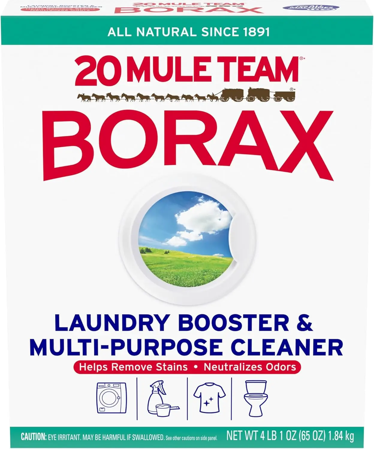 Borax 20 Mule Team Detergent Booster, 65 Oz.
