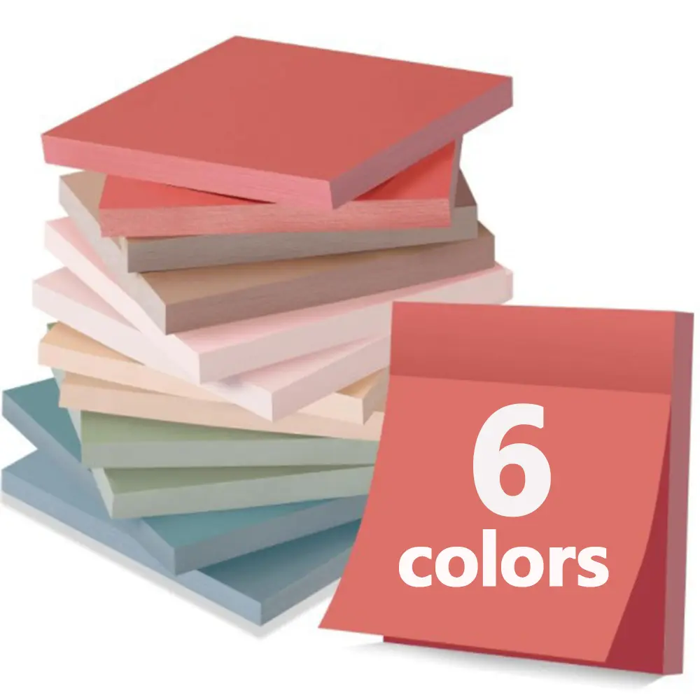 Sticky Notes 3x3 Inches (12 Pads), Vintage Colors, Recyclable Self-Stick Notes, Easy to Post for Home, Office & Notebook