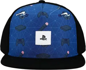 Sony Playstation Embroidered Logo Patch Gaming Icons Youth Flat Bill Hat