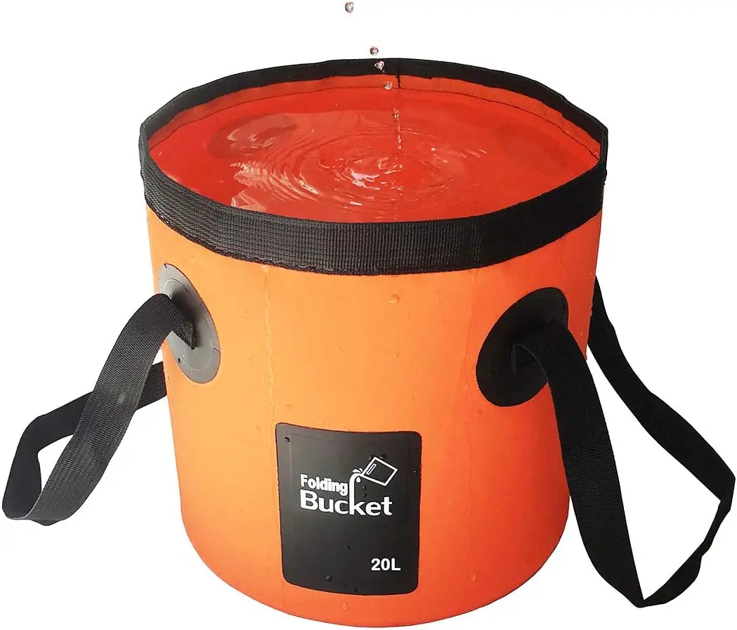 12L/20L Portable Folding Water Storage Bucket, Collapsible Water Container, Durable PVC Water Bucket with Handle, Suitable for Camping Tools, Fishing, Travel, Road Trip Essentials & Outdoor Gardening