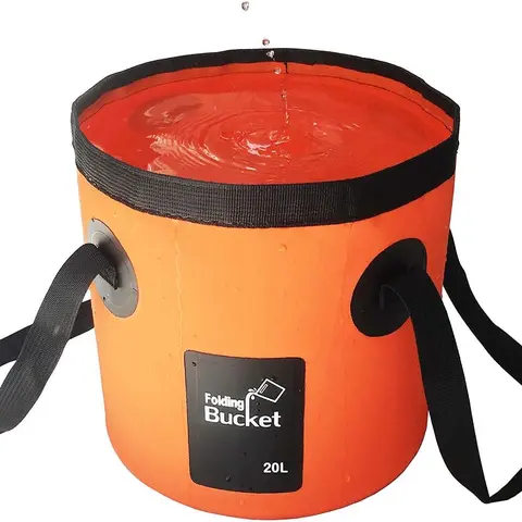 12L/20L Portable Folding Water Storage Bucket, Collapsible Water Container, Durable PVC Water Bucket with Handle, Suitable for Camping Tools, Fishing, Travel, Road Trip Essentials & Outdoor Gardening