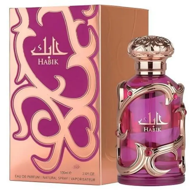 Lattafa Habik Women's Eau de Parfum (EDP) Natural Spray, 100ml (3.4 fl oz) - Vanilla Roses EDP Fragrance, Soft Elegant Fragrance, Beauty Products, Ideal Gifts for Women